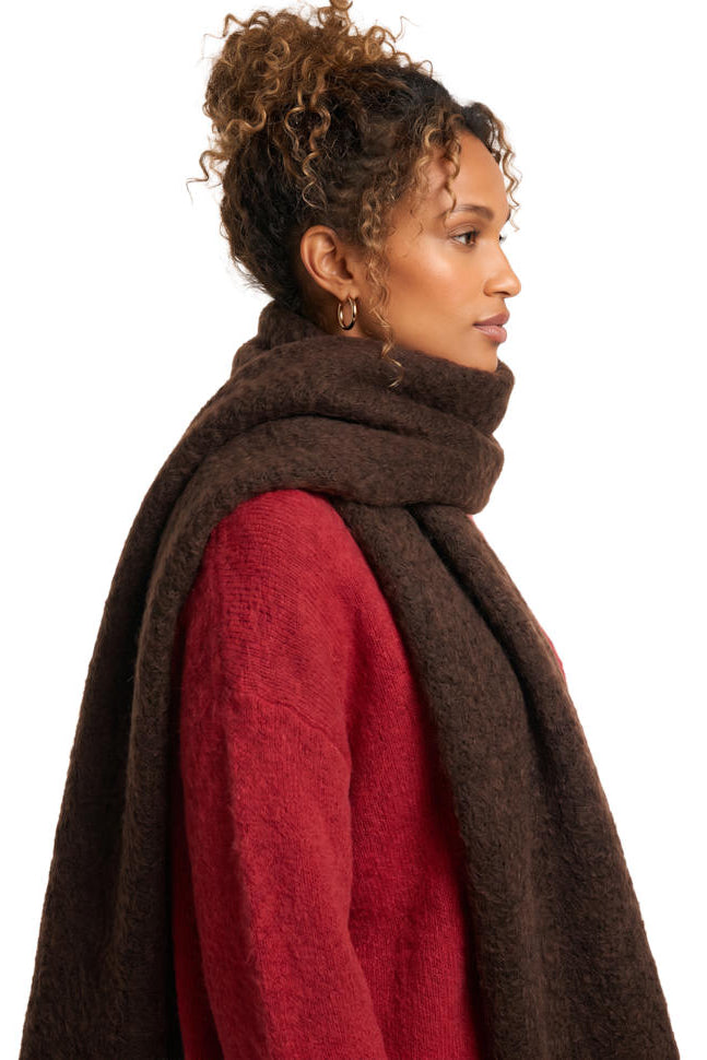 Americandreams Maui oversized fringe scarf - cocoa