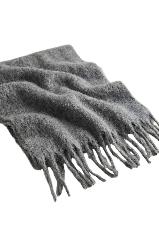 Americandreams Maui oversized fringe scarf - light grey