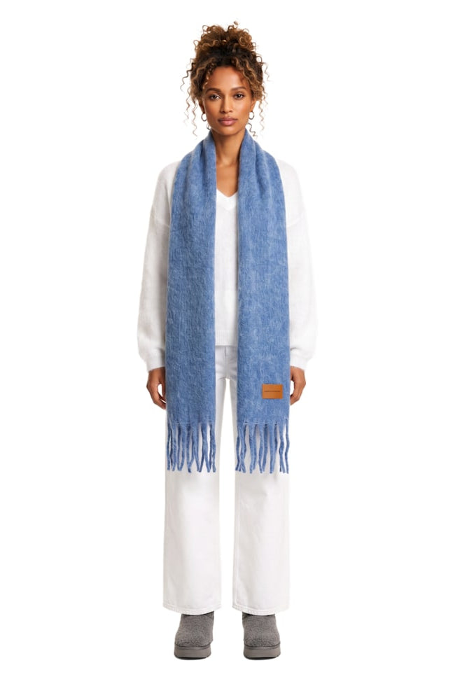 Americandreams Maui oversized fringe scarf - sky blue