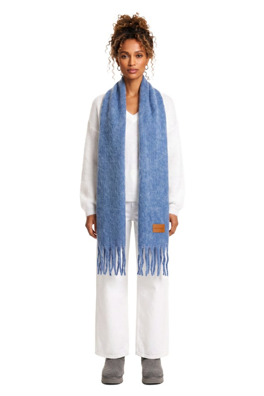 Americandreams Maui oversized fringe scarf - sky blue