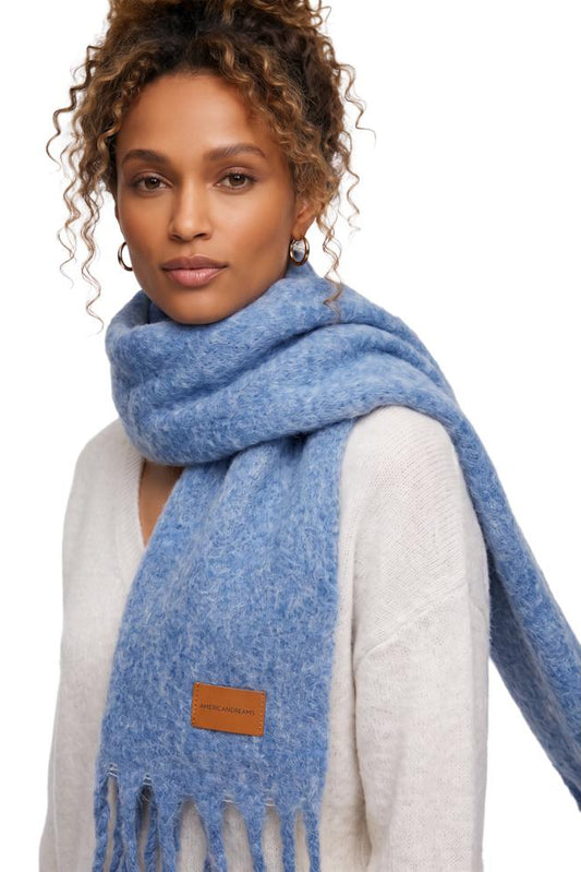 Americandreams Maui oversized fringe scarf - sky blue
