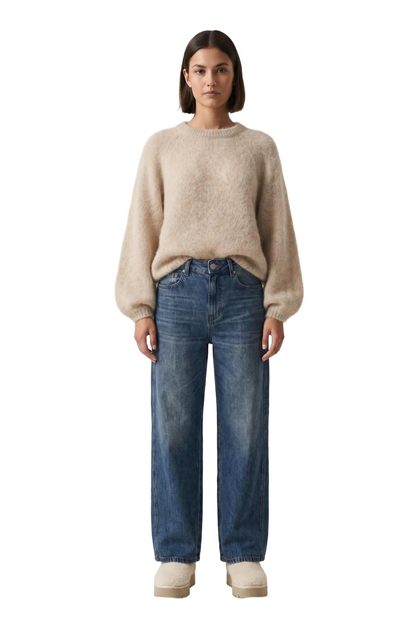 Americandreams Rosie mohair knit pullover - beige