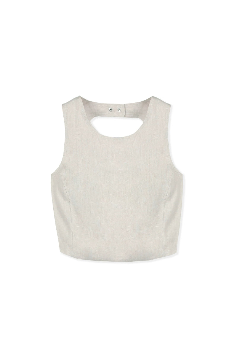 AVENY Alysha Linen Top - birch