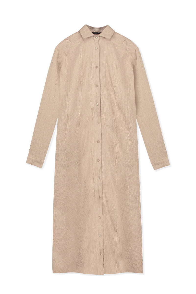 AVENY Berry Crincle shirtdress - nougat