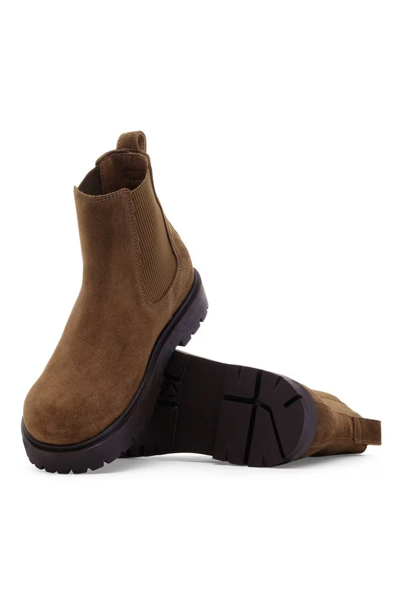 Birkenstock Highwood Slip On Mid Suede Leather - dark tea