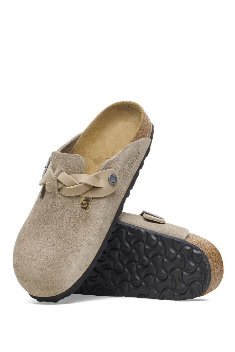 Birkenstock Boston Braided suede leather - taupe