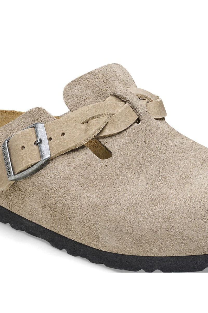 Birkenstock Boston Braided suede leather - taupe