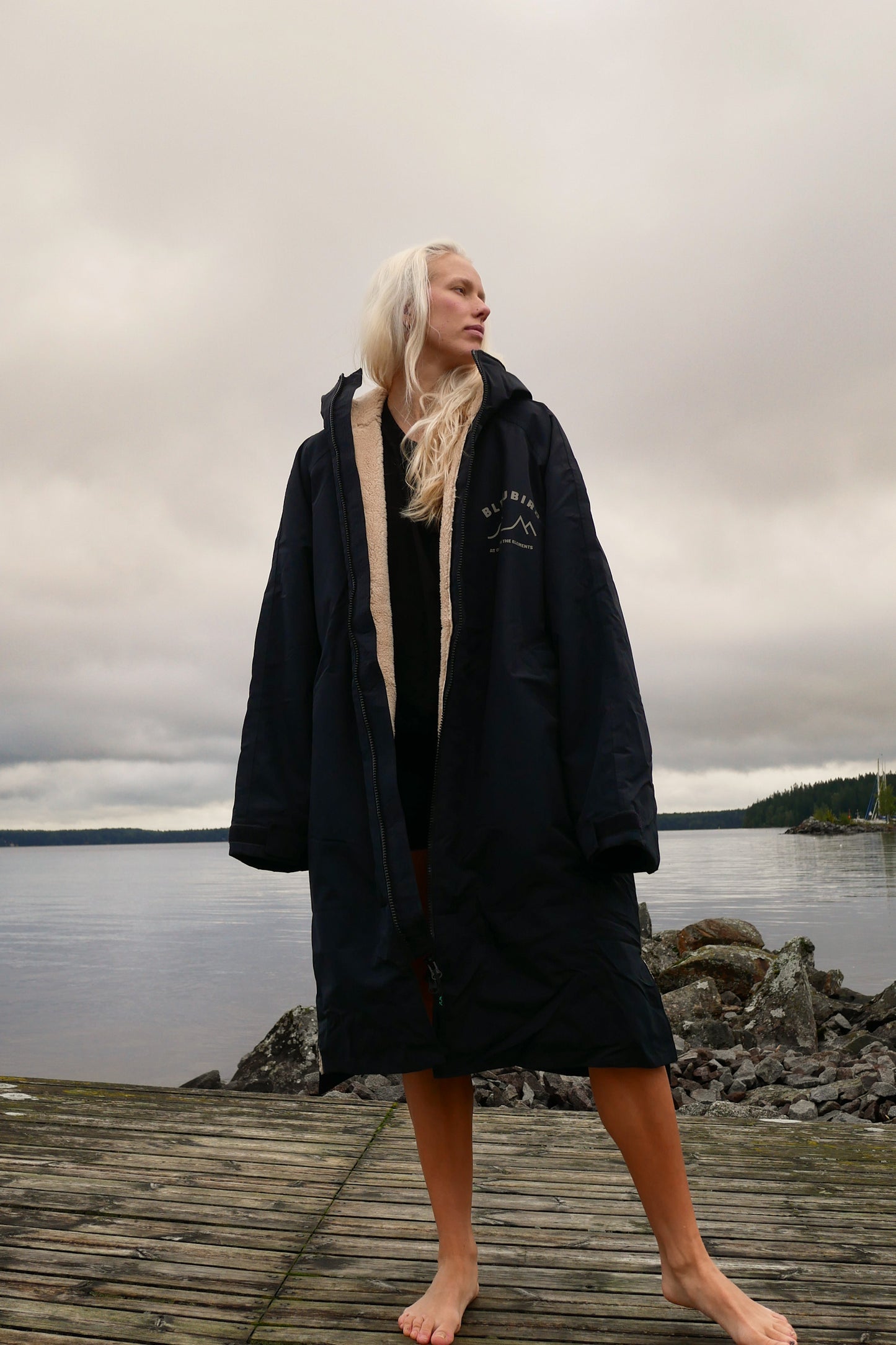 Bleubird Unisex Nordic Robe - black
