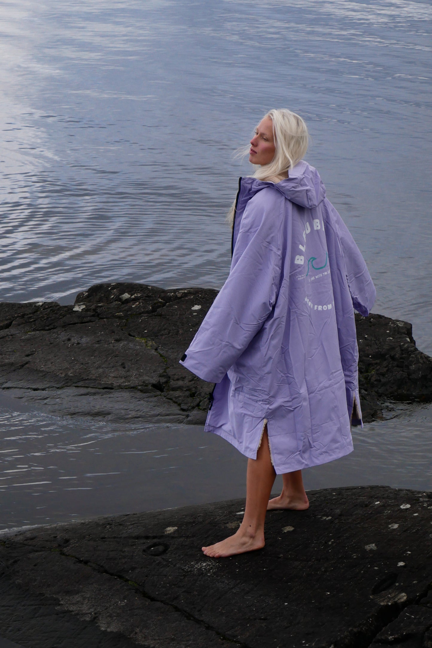 Bleubird Unisex Nordic Robe - lavender/beige