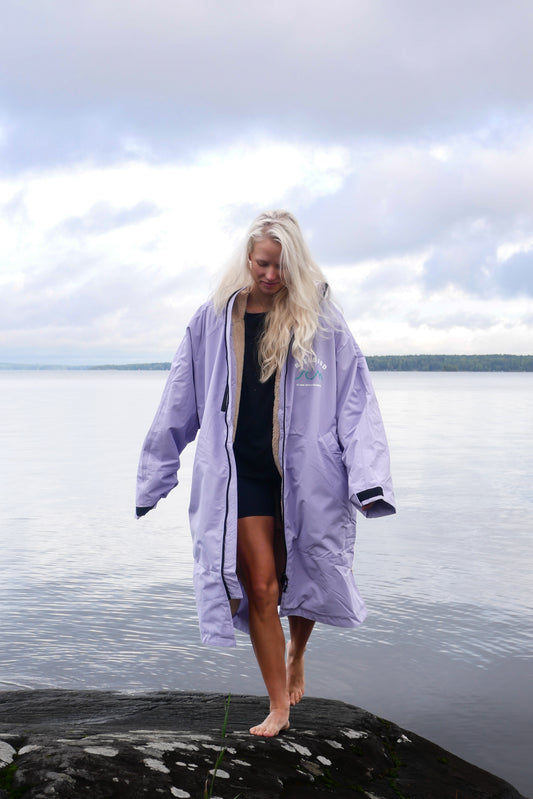 Bleubird Unisex Nordic Robe - lavender/beige