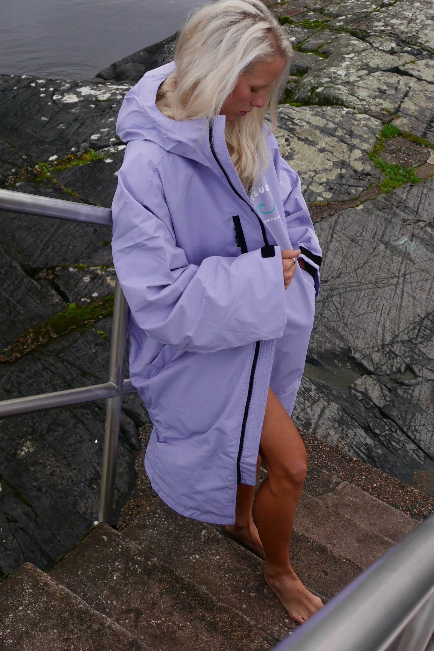 Bleubird Unisex Nordic Robe - lavender/beige