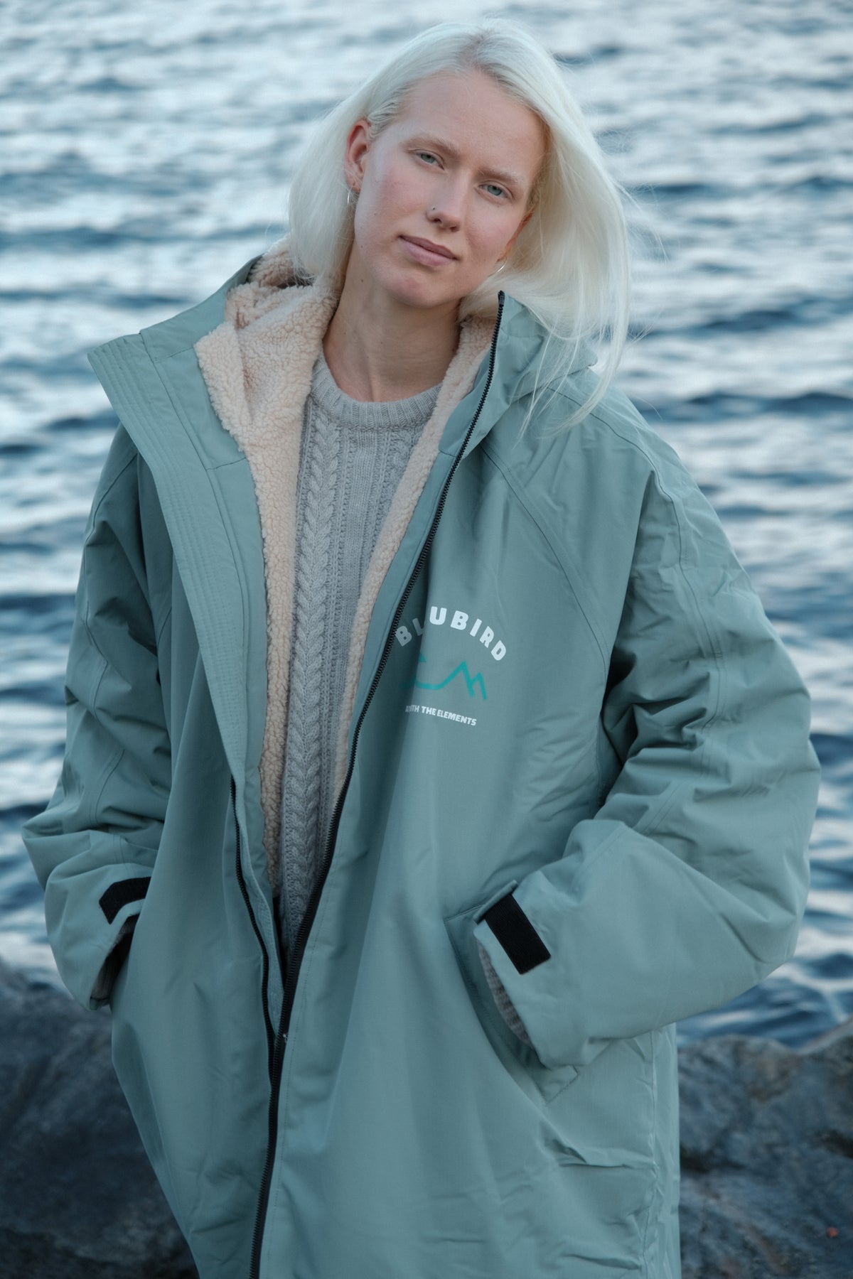 Bleubird Unisex Nordic Robe - sage
