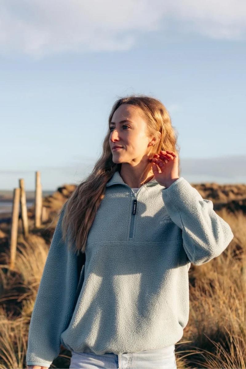 Naisten vaaleansininen fleece