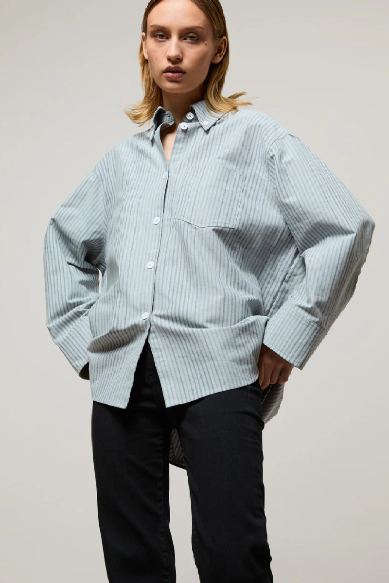 Brixtol Textiles Rhona shirt - grey stripe