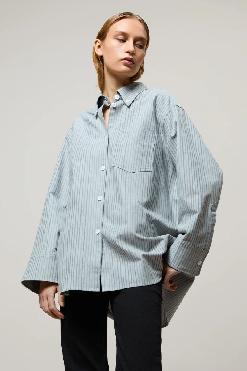 Brixtol Textiles Rhona shirt - grey stripe