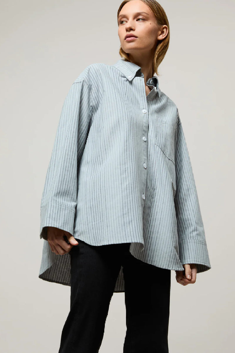 Brixtol Textiles Rhona shirt - grey stripe