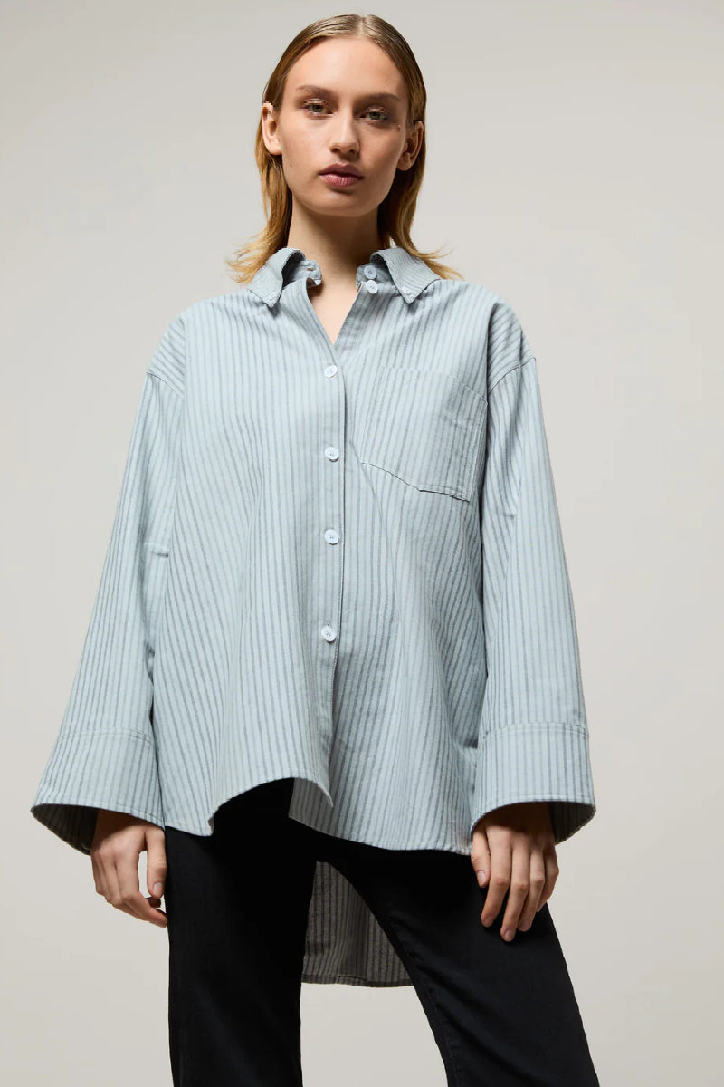 Brixtol Textiles Rhona shirt - grey stripe