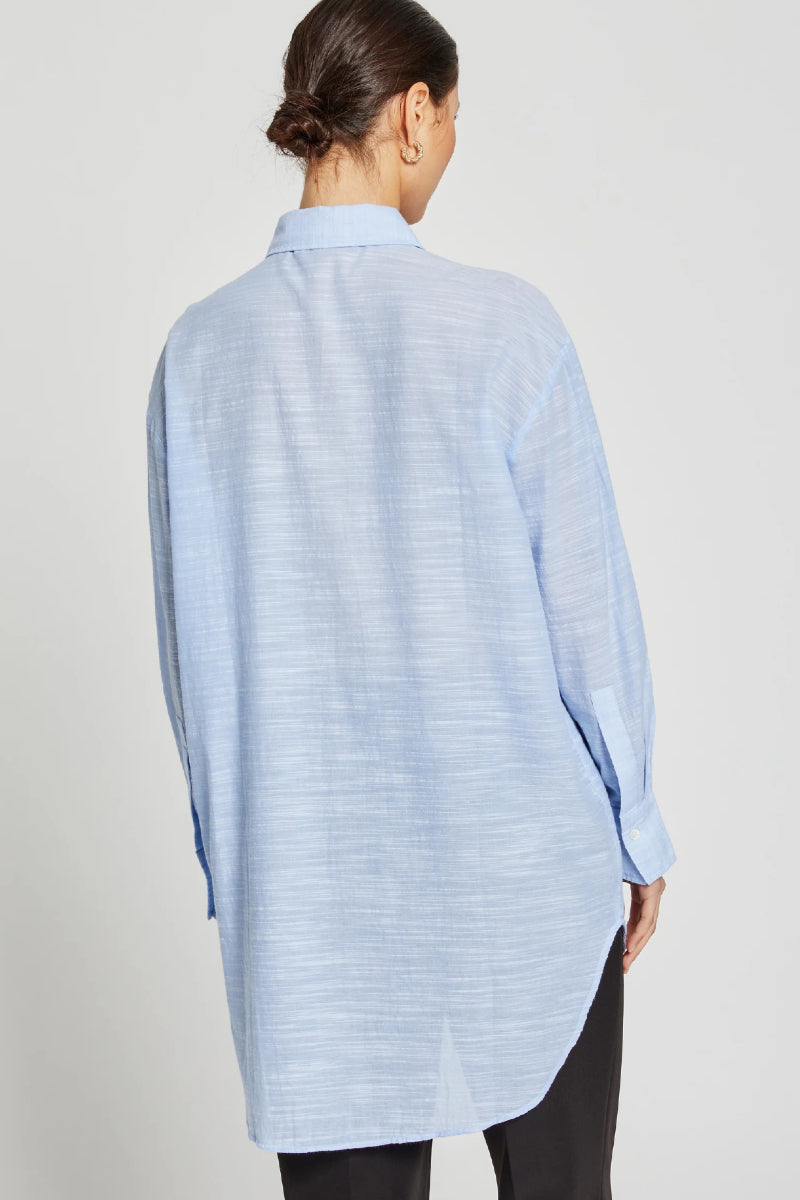 Bruuns Bazaar Juniperus long shirt - blue/white stripe