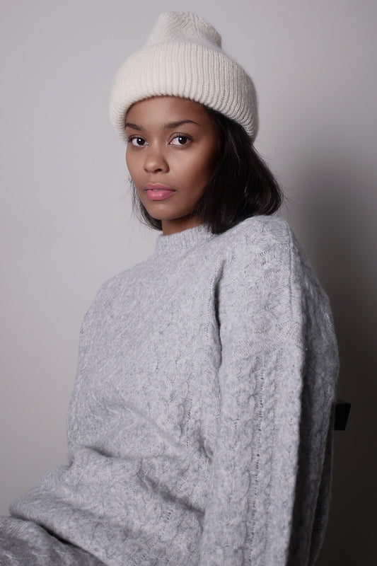 OUNCE garments Haze mohair beanie - ivory