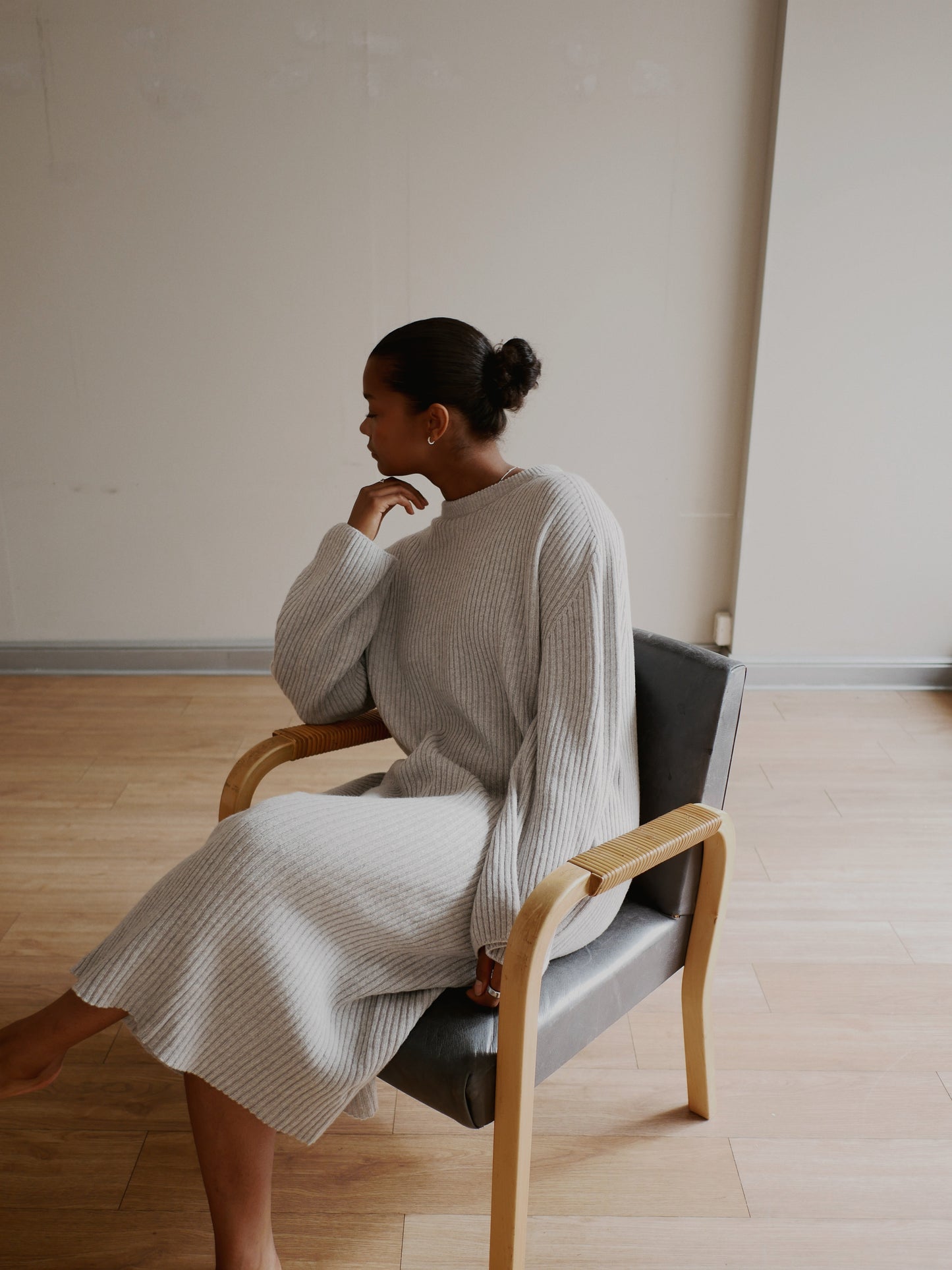 OUNCE garments Tide Wool Maxi dress - grey melange