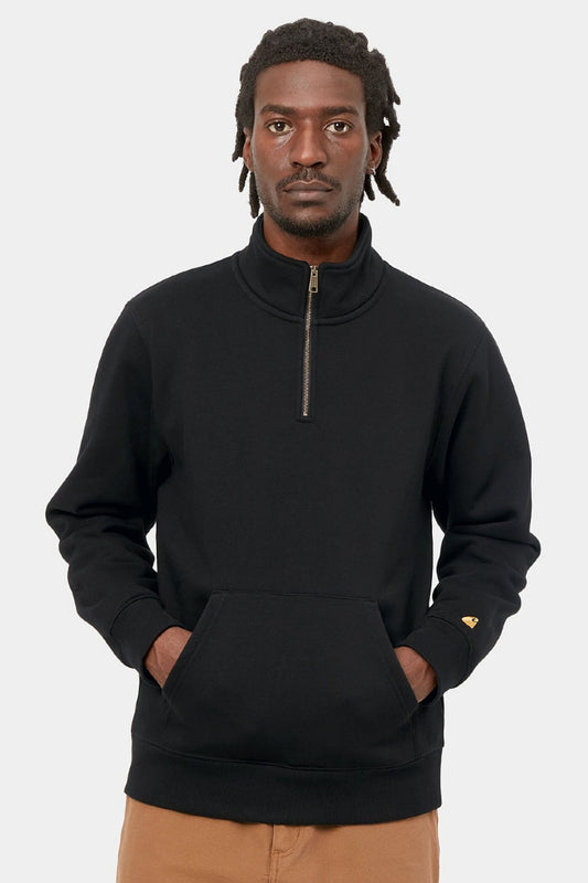 Carhartt Chase Neck Zip Sweat - black/gold