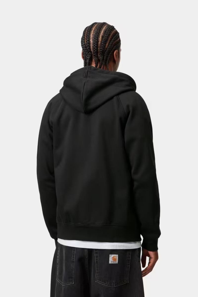 Carhartt WIP Hooded Chase Zip Jacket - black/gold