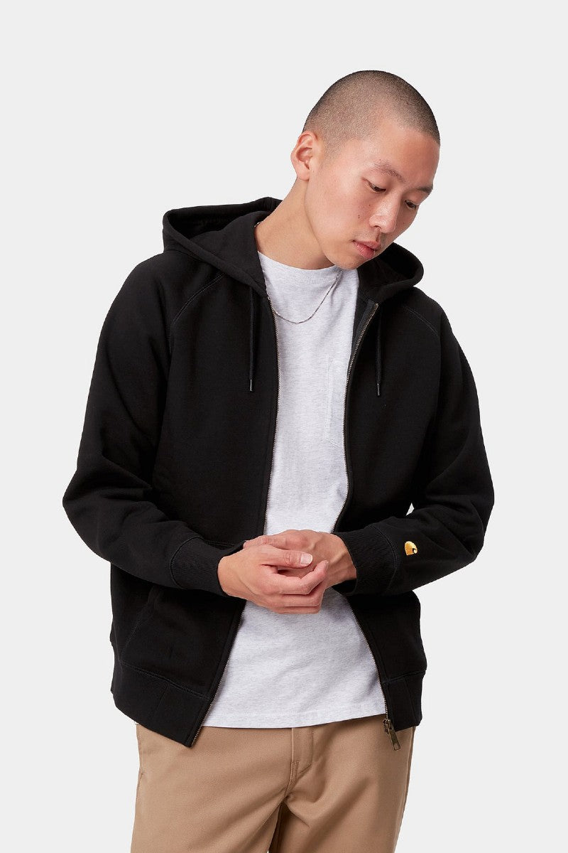 Carhartt WIP Hooded Chase Jacket - black/gold