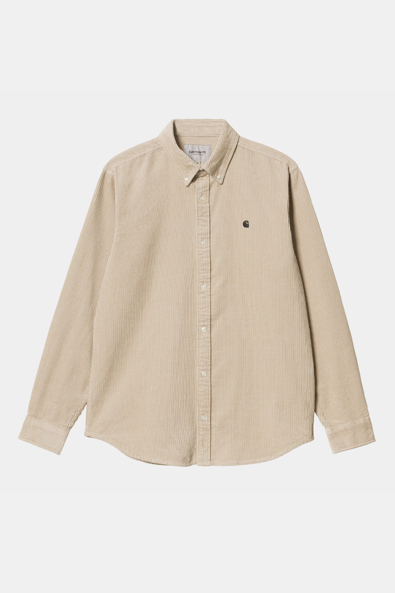 Carhartt L/S Madison Cord Shirt - wall/black