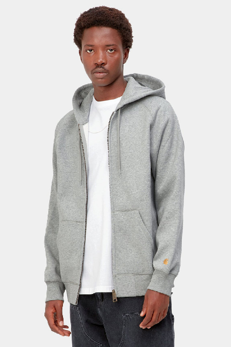 Carhartt Hooded Chase Jacket - grey heather/gold