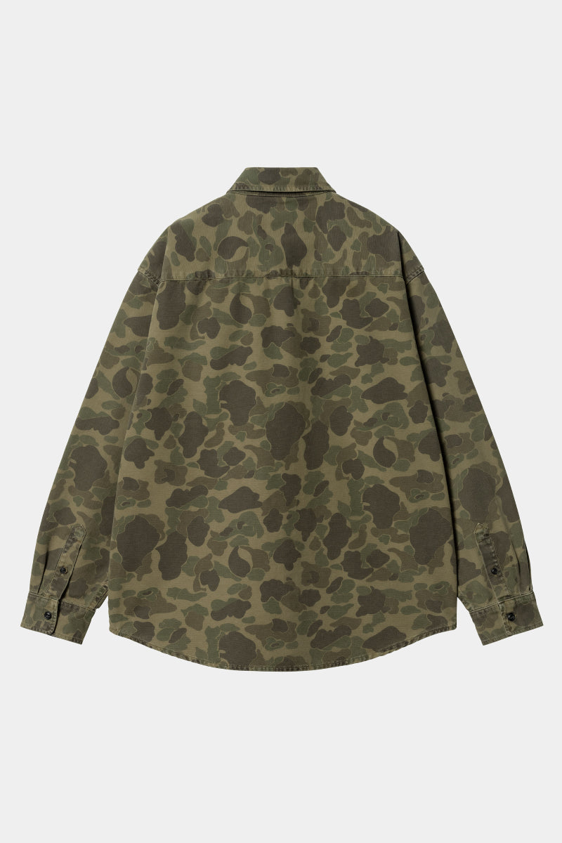 Carhartt WIP L/S Duck shirt - Camo duck green / Office green