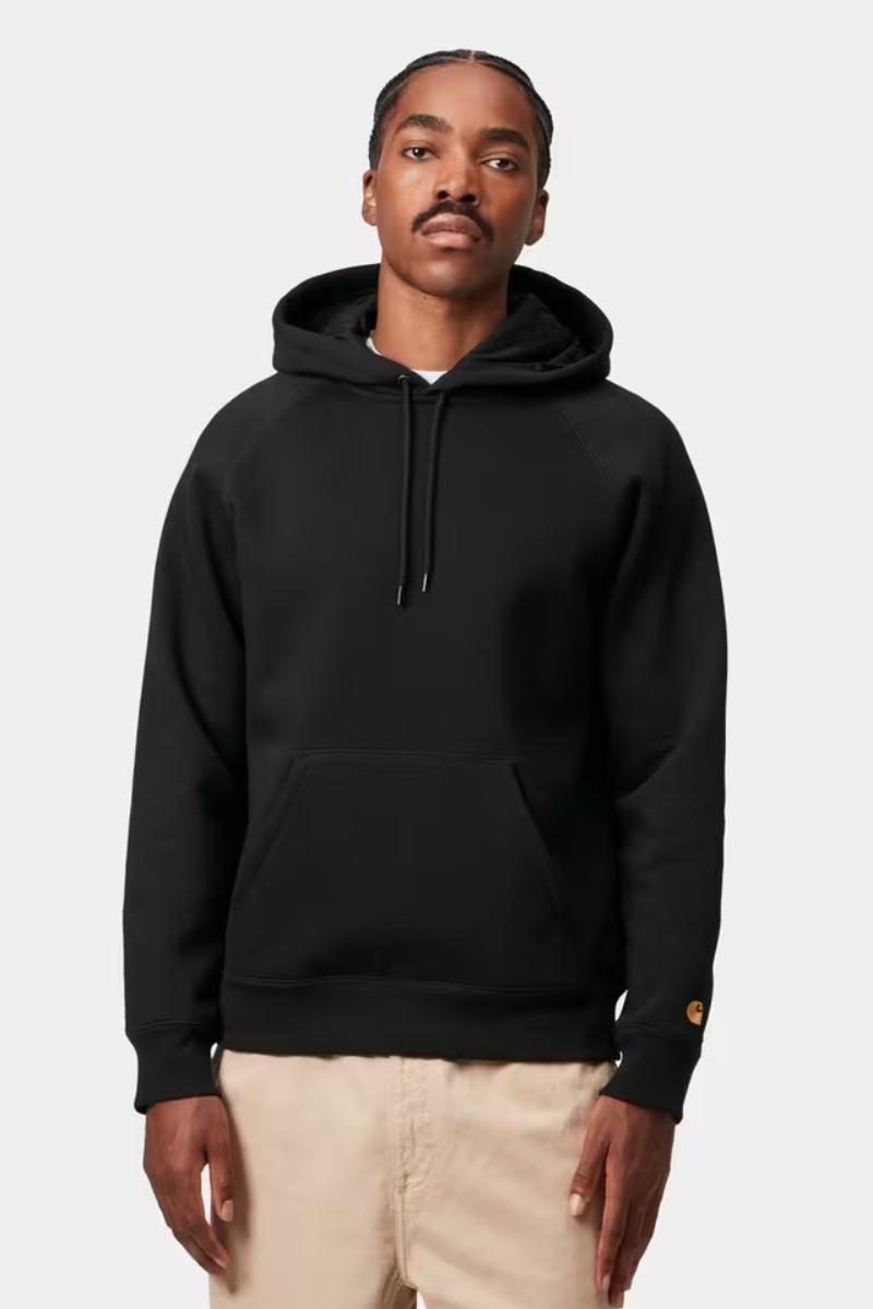 Carhartt WIP Hooded Chase Sweat -black gold