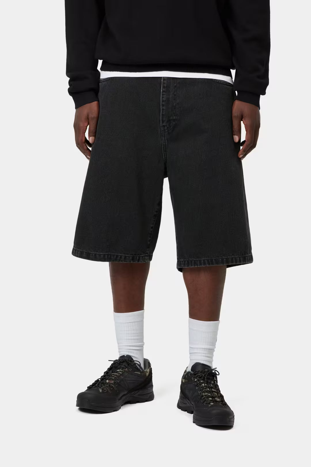 Carhartt WIP Landon Short Robertson Denim - black, stone washed