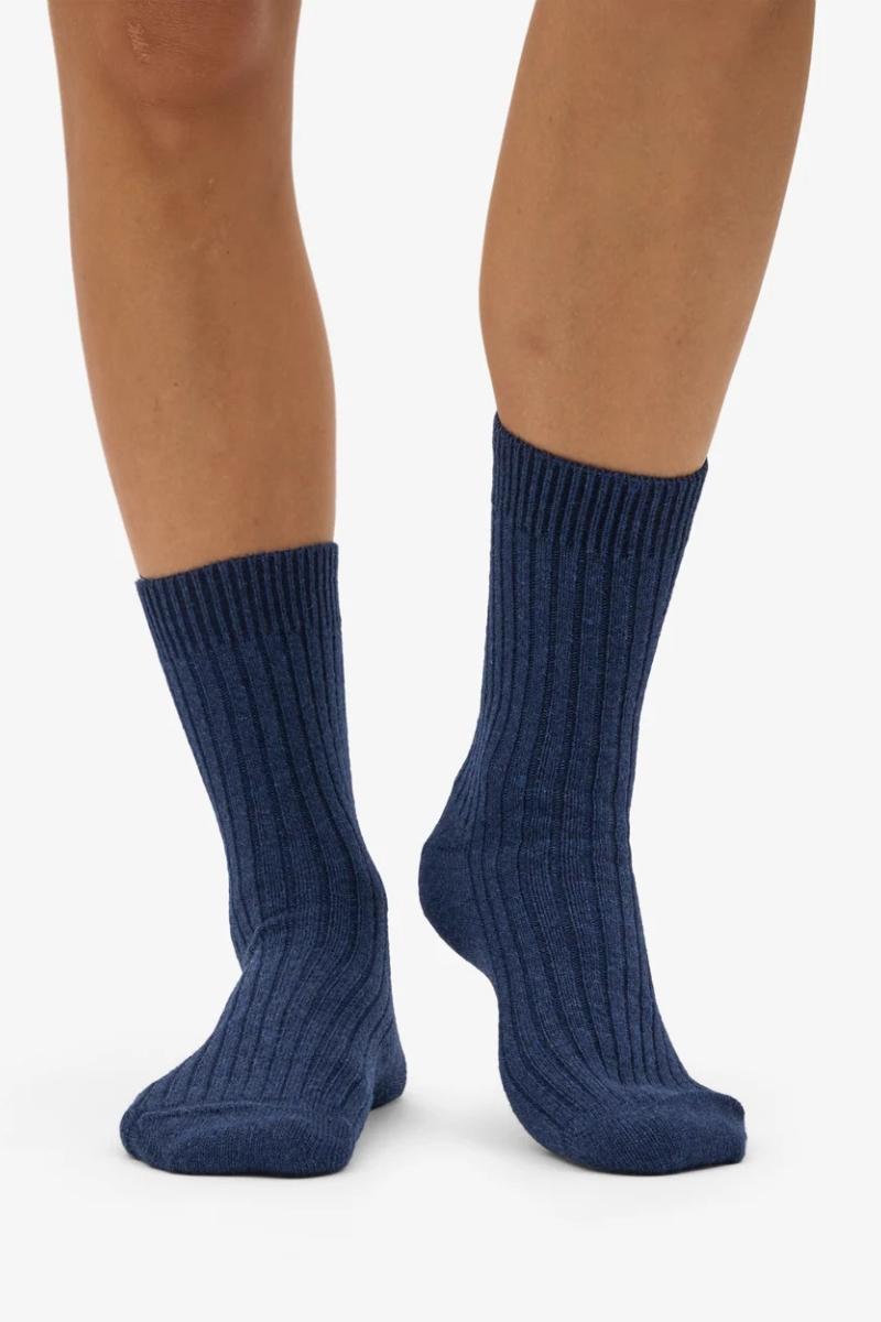 Coloful Standard Merino Wool Blend Sock - marine blue