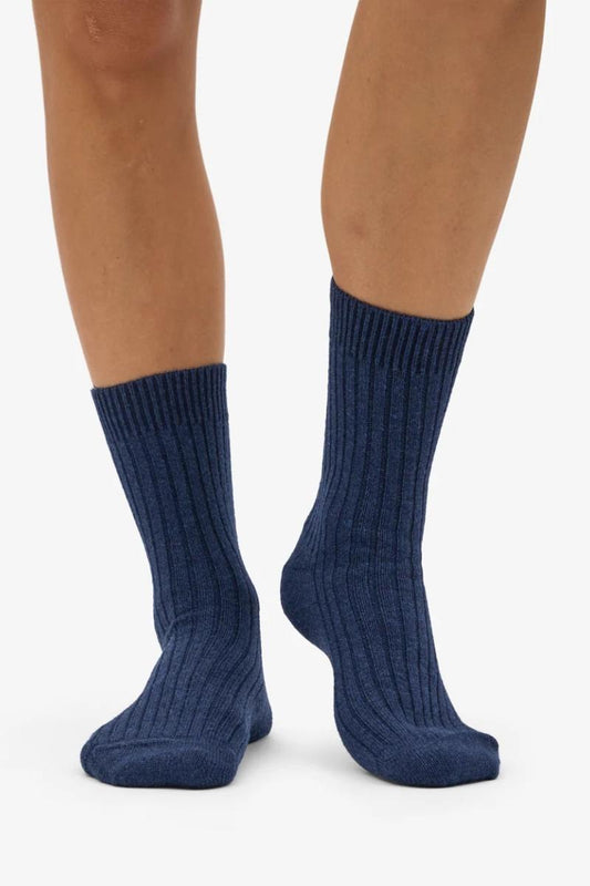 Coloful Standard Merino Wool Blend Sock - marine blue