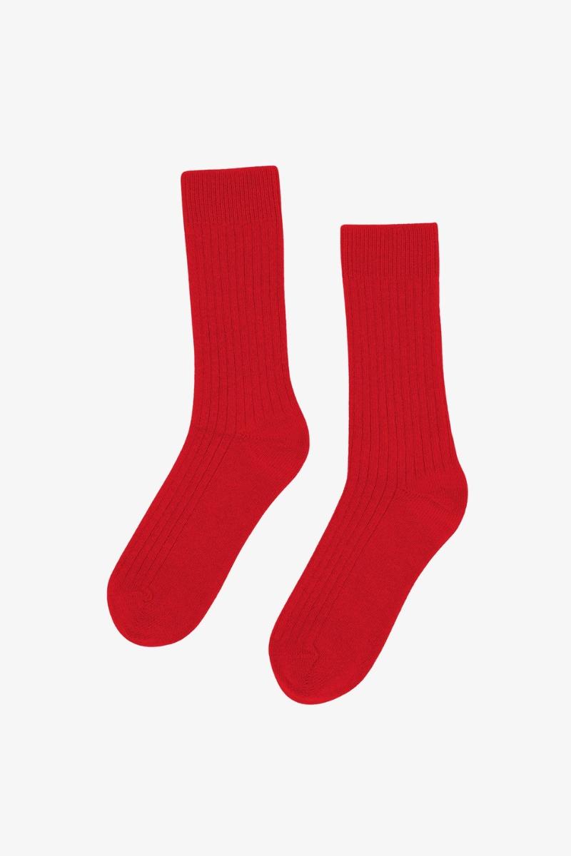 Coloful Standard Merino Wool Blend Sock - red tangerine