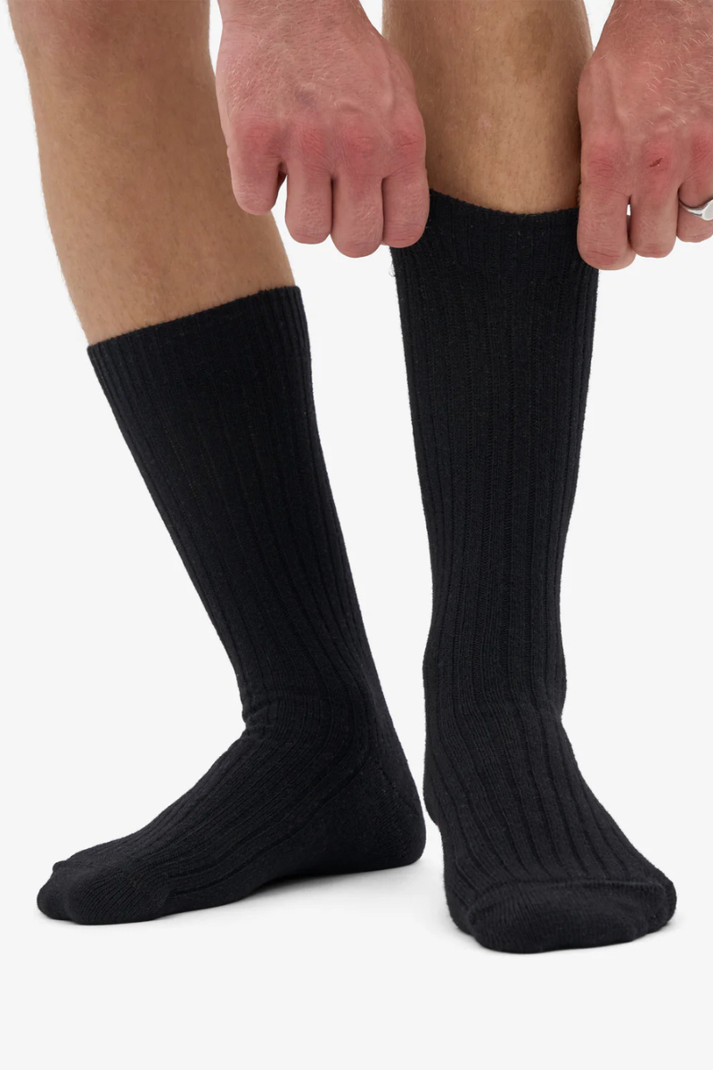 Colorful Standard Merino wool blend sock - deep black