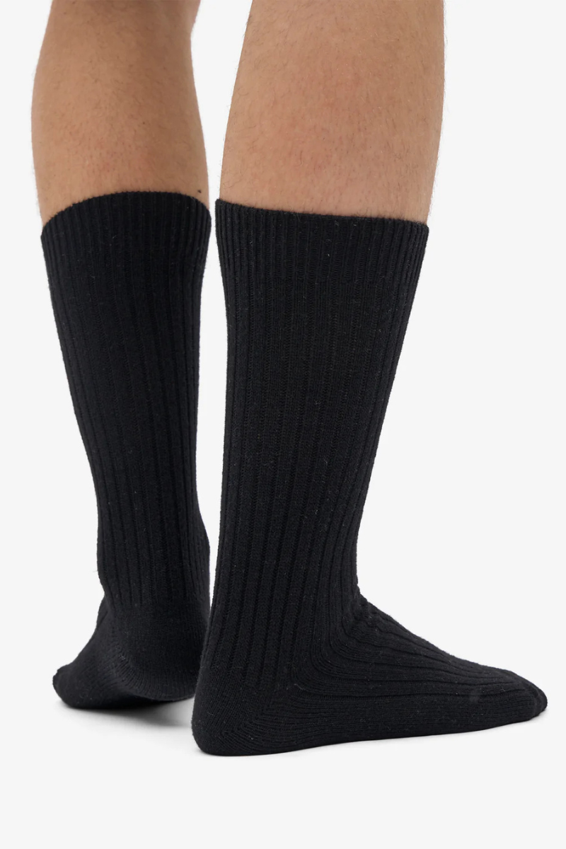 Colorful Standard Merino wool blend sock - deep black