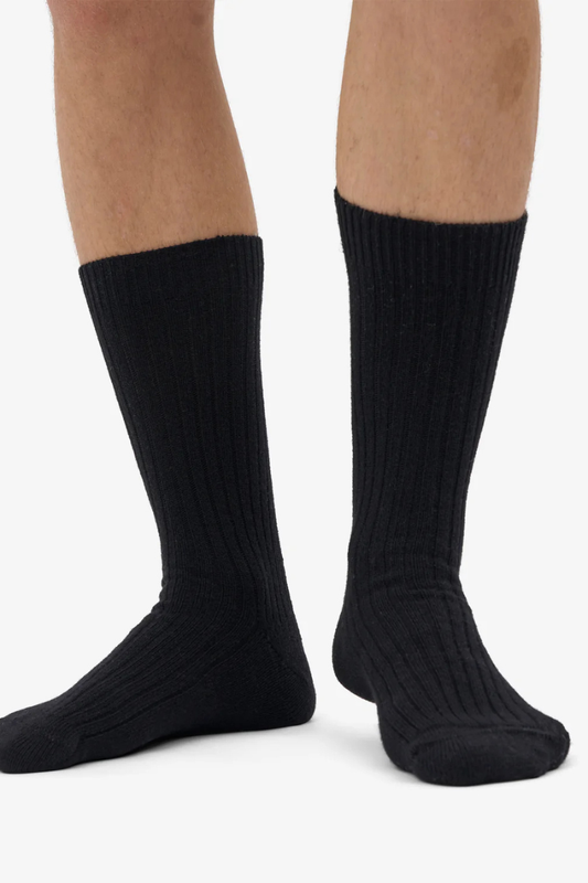 Colorful Standard Merino wool blend sock - deep black