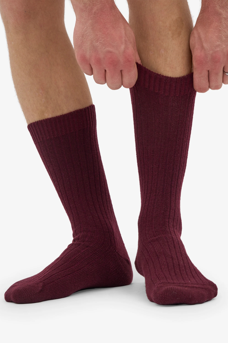 Colorful Standard Merino wool blend sock - oxblood red
