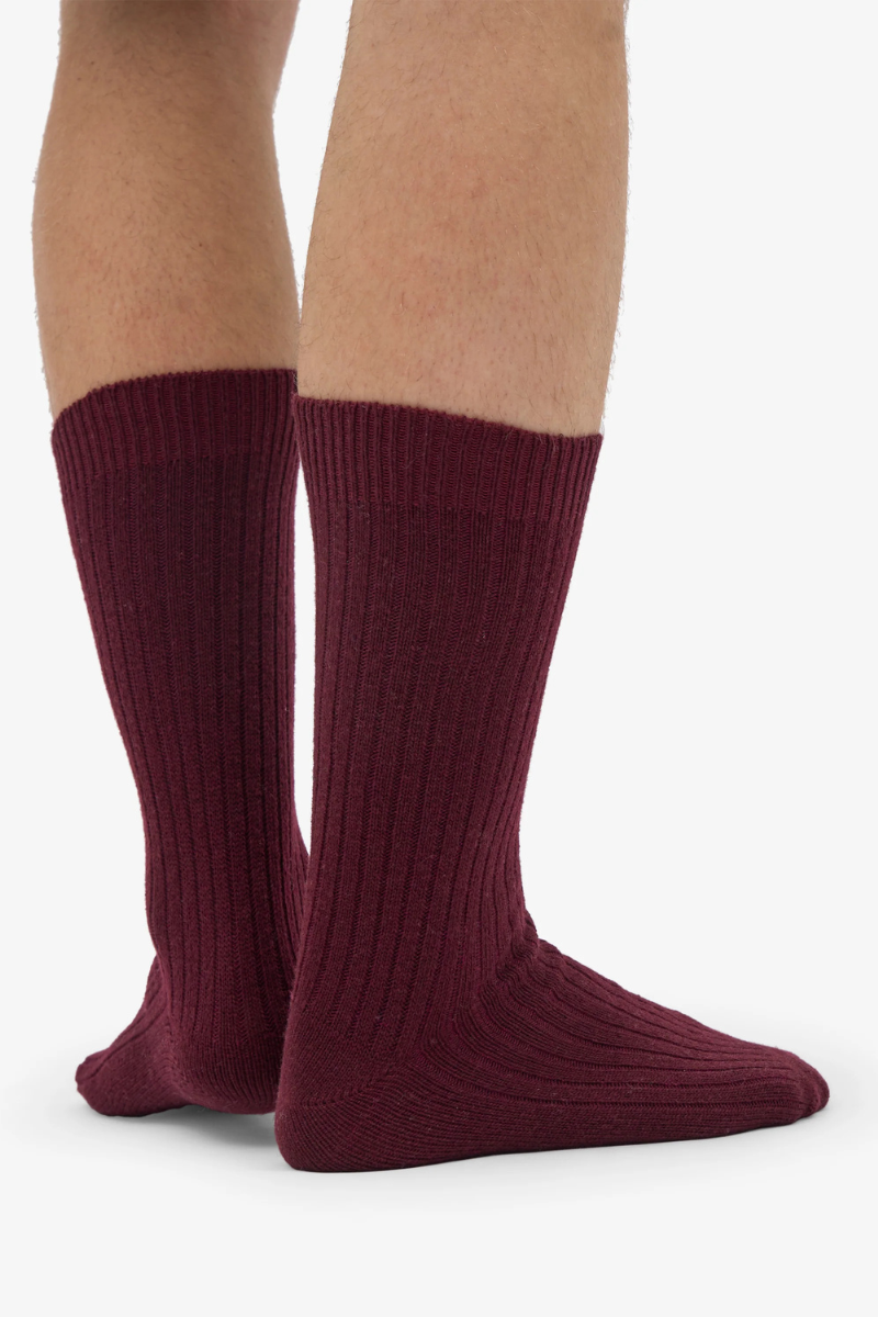 Colorful Standard Merino wool blend sock - oxblood red