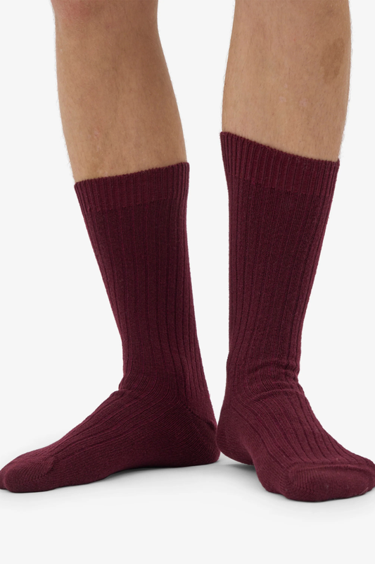 Colorful Standard Merino wool blend sock - oxblood red