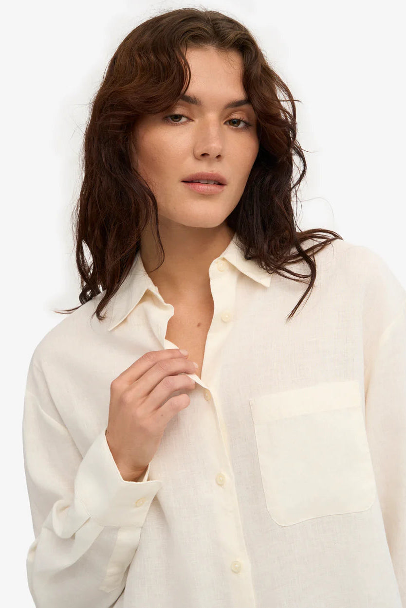 Colorful Standard Linen oversized shirt - Ivory white