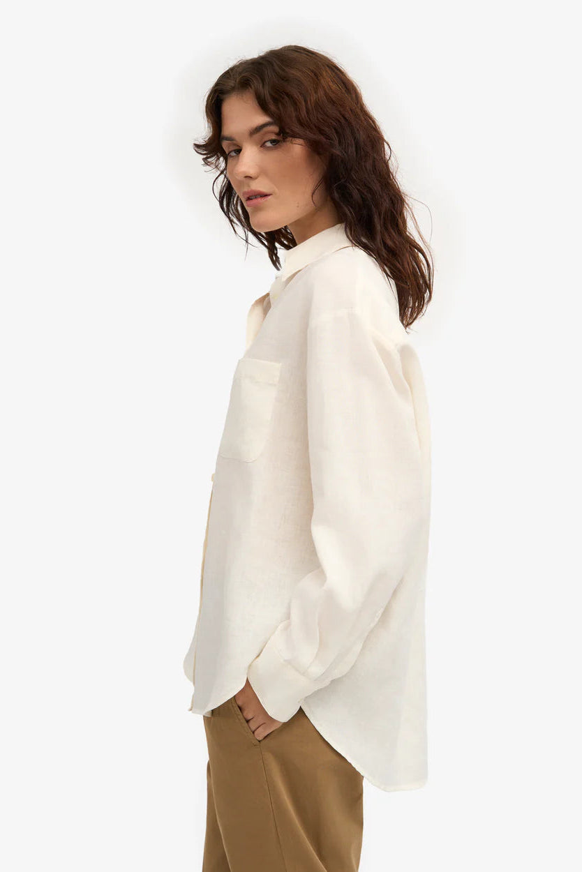 Colorful Standard Linen oversized shirt - Ivory white