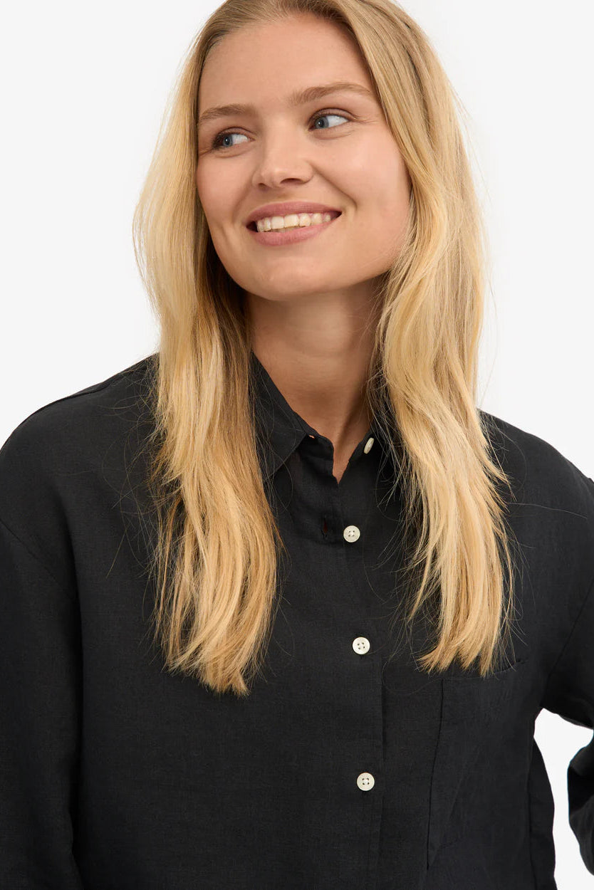 Colorful Standard Linen oversized shirt - deep black