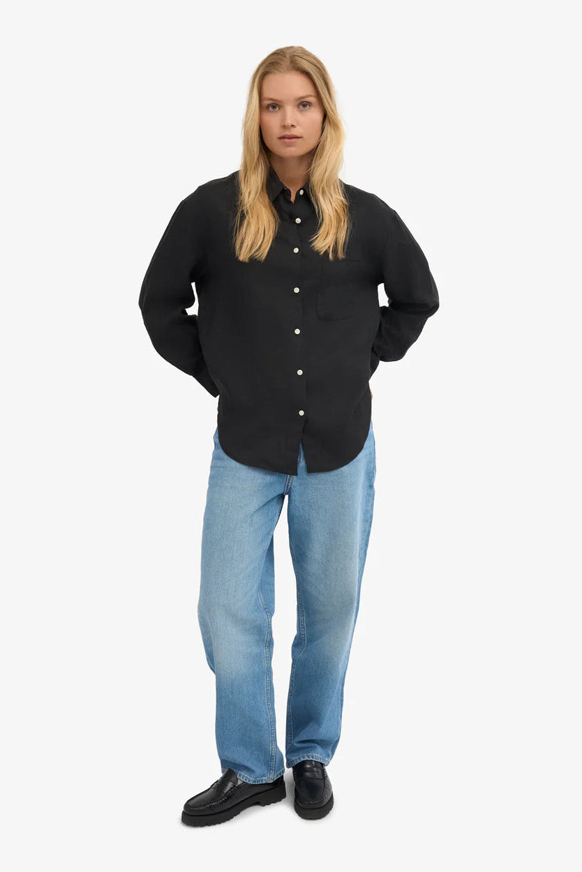 Colorful Standard Linen oversized shirt - deep black