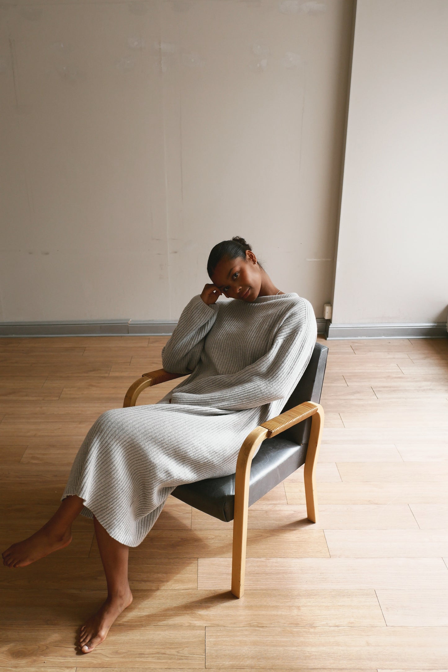 OUNCE garments Tide Wool Maxi dress - grey melange