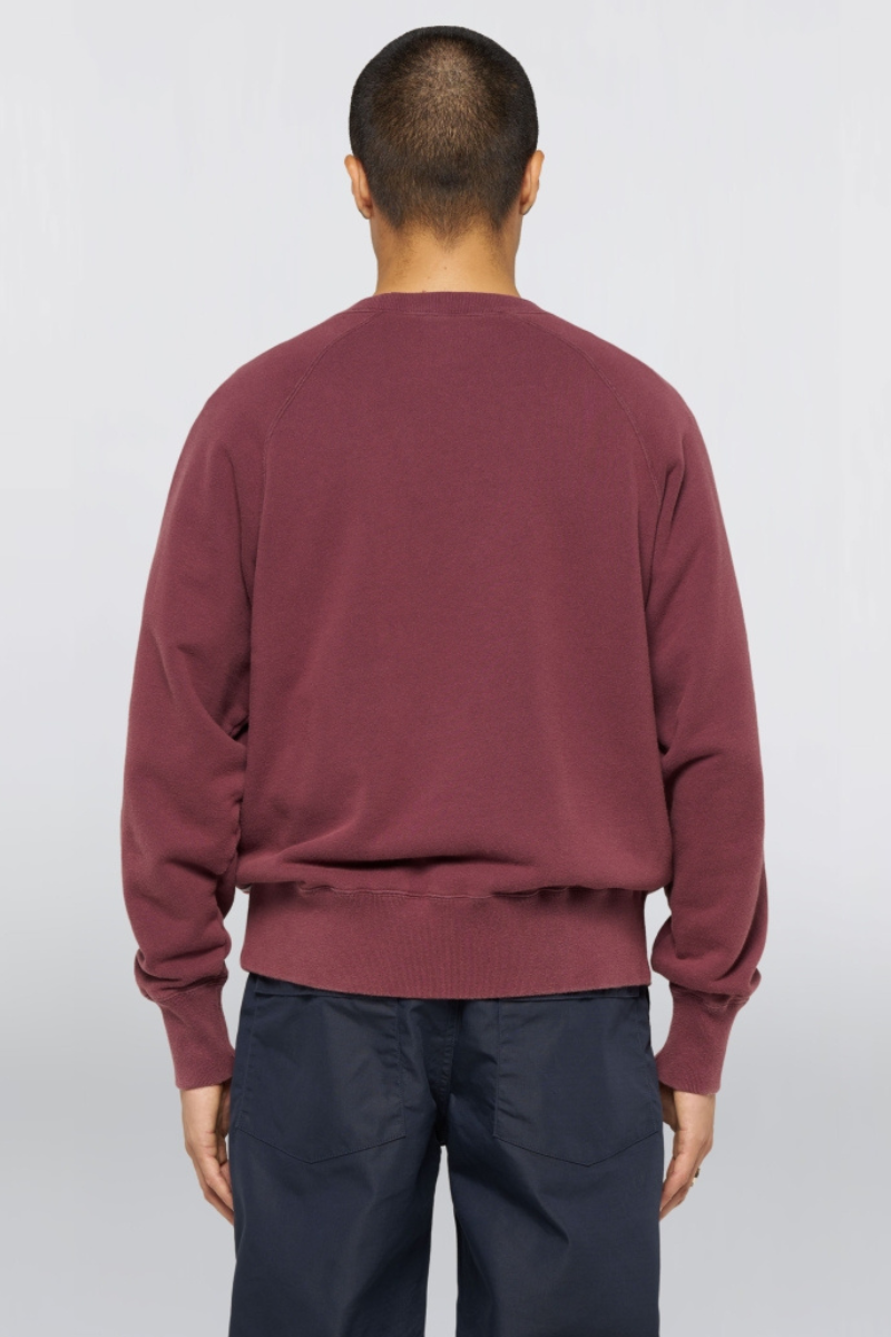 Edwin Raglan Sleeve Crewneck - wine