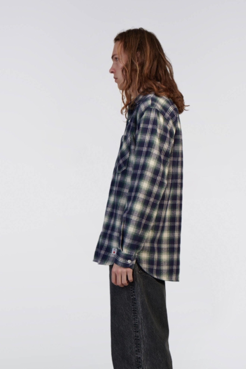 Edwin Work Shirt LS - navy / green