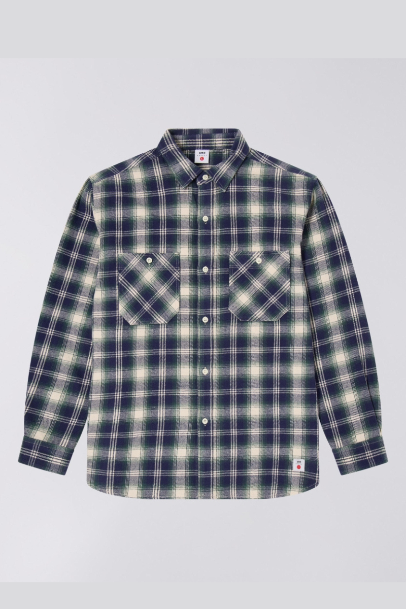 Edwin Work Shirt LS - navy / green