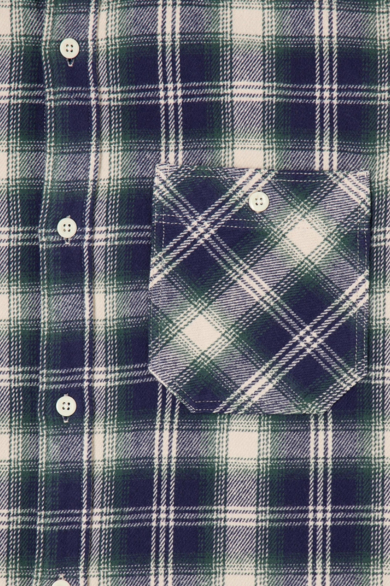 Edwin Work Shirt LS - navy / green